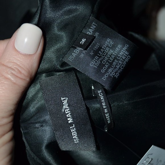 NWOT $1313 Sz 36 2 XS S Isabel Marant Black Croc Print Leather Silver Jacket - Picture 11 of 11